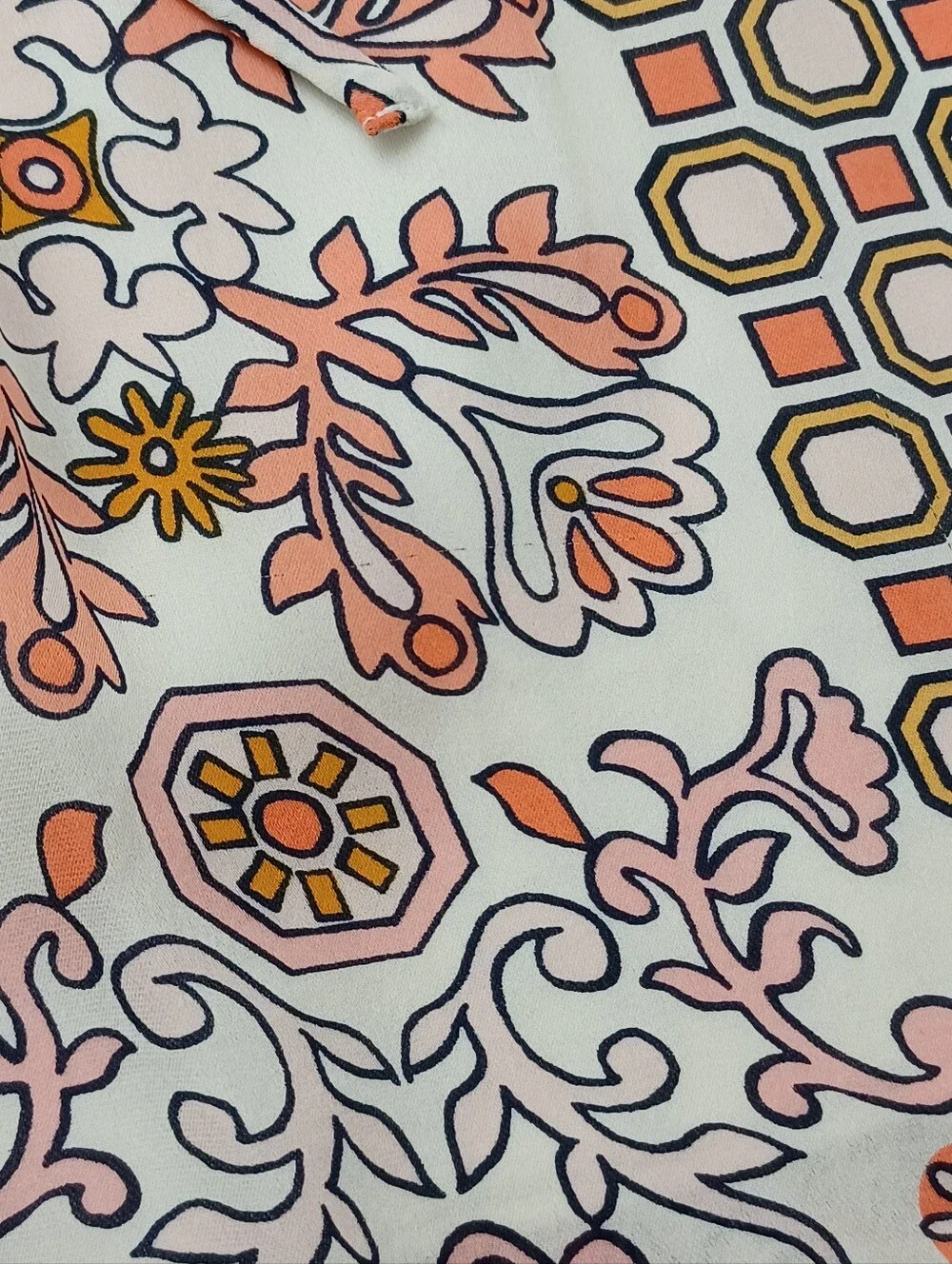 Tory Burch Serena Print Silk Dress Size 6 Women Drawstring Tie Neck Feminine